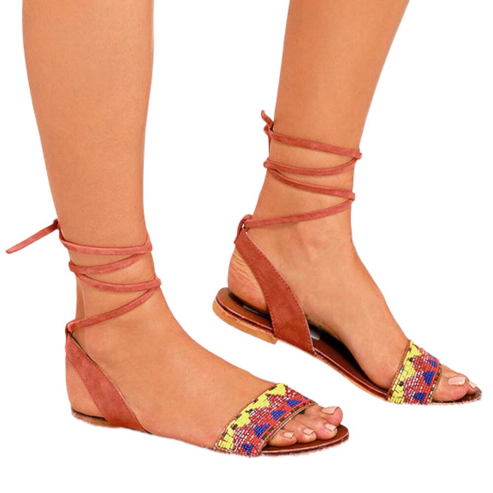 Steve Madden | Size 8 | Shaney Bright Multi Leather Beaded Sandals